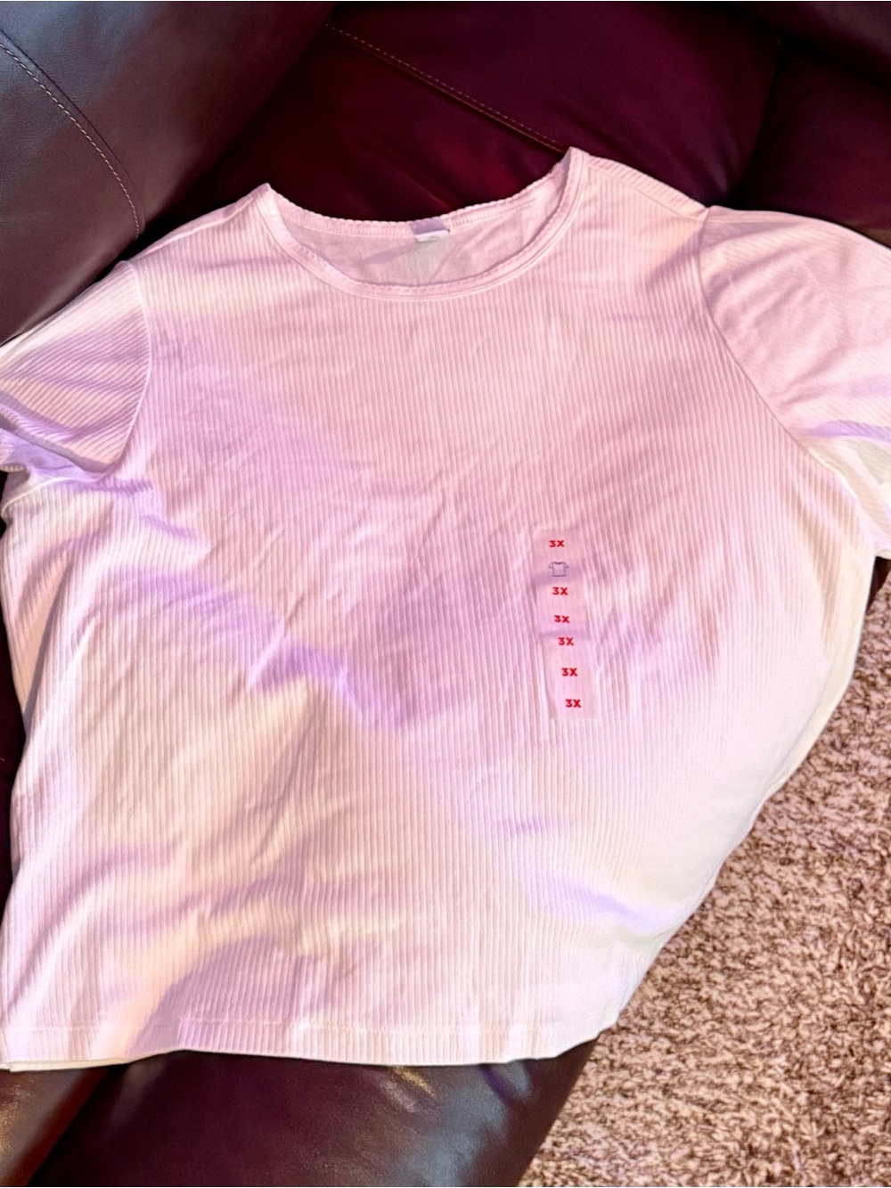 Old Navy White Ribbed Crewneck Tee